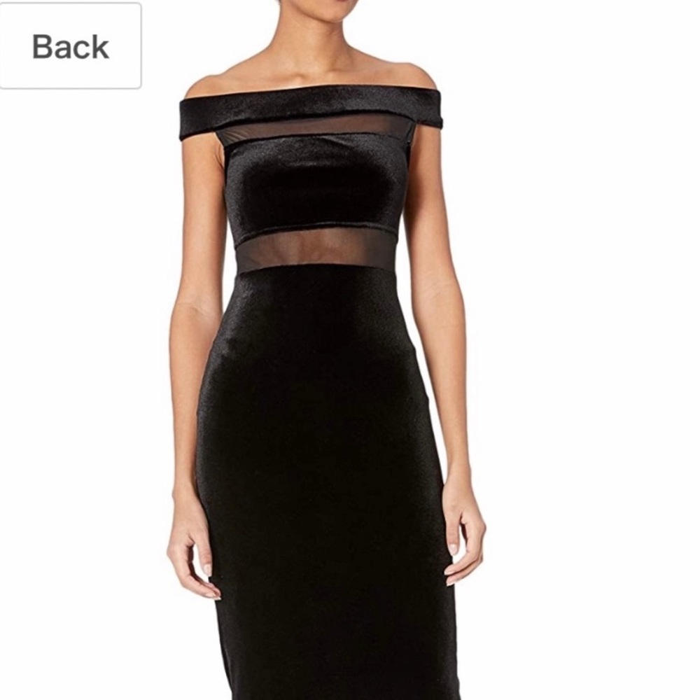 BCBGeneration off the shoulder velvet bodycon dress